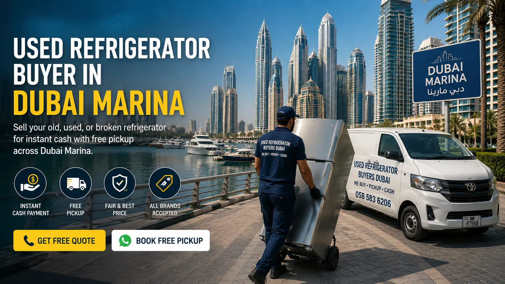 used refrigerator buyer in Dubai Marina
